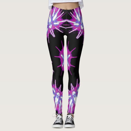 Cosmic Neon Starburst Leggings レギンス (正面)