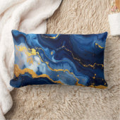 Cosmic Night Marble Abstract Cushion ランバークッション (ブランケット)