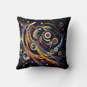 Cosmic Orbit Geometry – Abstract Circle & Line Art クッション (裏面)
