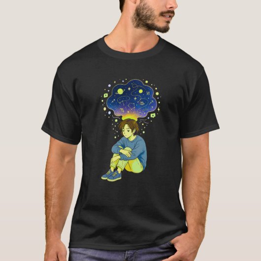 Cosmic Overthinking • Spiritual Mind Overflow Tシャツ (正面)