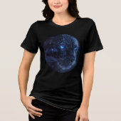 Cosmic Panther with Glowing Blue Eyes トライブレンドＴシャツ (正面)