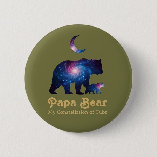 Cosmic Papa Bear & Cub 缶バッジ (正面)