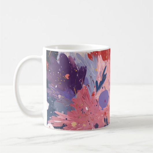 Cosmic Party Abstract Explosion コーヒーマグカップ (左)