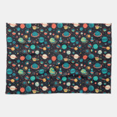 Cosmic Pattern Planets and Stars キッチンタオル (横)