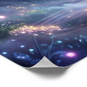 Cosmic Peacock Galaxy Feathers ポスター (角)