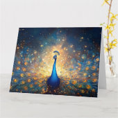 Cosmic Peacock with Starry Feathers カード (黄色い花)