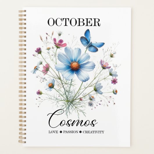 Cosmic Petals • October Birth Flower Notebook プランナー手帳 (正面)