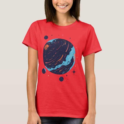 Cosmic Planet Space Art T-Shirt Tシャツ (正面)