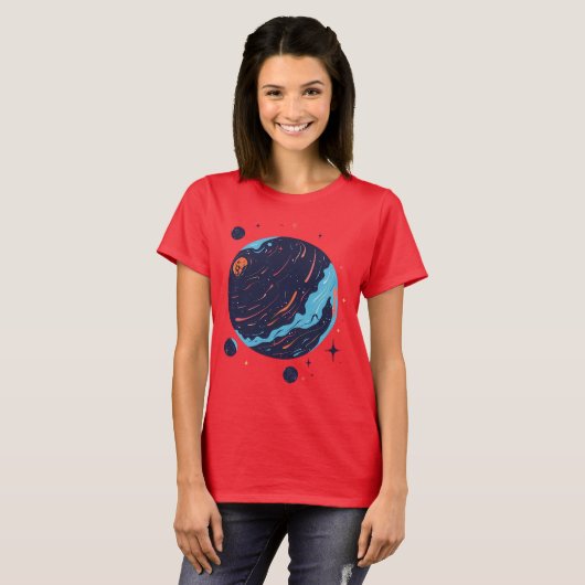 Cosmic Planet Space Art T-Shirt Tシャツ (正面フル)