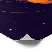 Cosmic Planets Swirl Colorful Abstract Art ポスター (角)