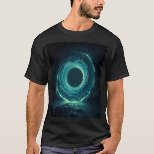 Cosmic Portal Hole - Glowing Sci-Fi Vortex Tシャツ (正面)