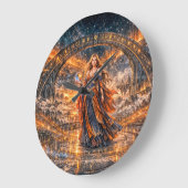 Cosmic Portal Sorceress – Fantasy Wall Clock ラージ壁時計 (傾斜)