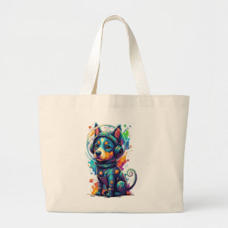 Cosmic Pup Astronaut - Tote ラージトートバッグ