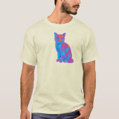 Cosmic Quilt Feline – Trippy Geometric Cat Art Tシャツ (正面)