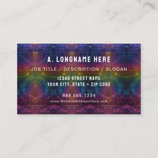 Cosmic Rainbow Galaxy Reiki Healer Company Logo  名刺 (裏面)