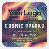 Cosmic Rainbow Reiki Energy Worker Product Labels スクエアシール (正面)