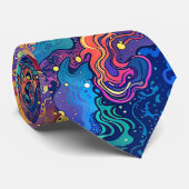 Cosmic Reaction - Vibrant and Colorful Abstract ネクタイ (ロール)