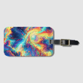 Cosmic Reaction - Vibrant and Colorful Abstract ラゲッジタグ (正面横)