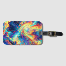 Cosmic Reaction - Vibrant and Colorful Abstract ラゲッジタグ