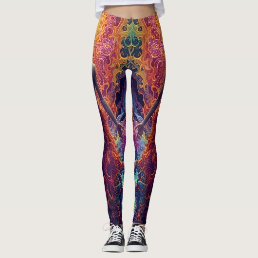 Cosmic Rebirth Leggings – Psychedelic Visionary Ar レギンス (正面)