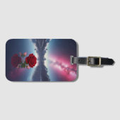 Cosmic Rose: Galaxy Reflection on Serene Lake ラゲッジタグ (正面横)