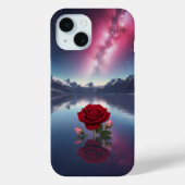 Cosmic Rose: Galaxy Reflection on Serene Lake Case-Mate iPhoneケース (裏面)