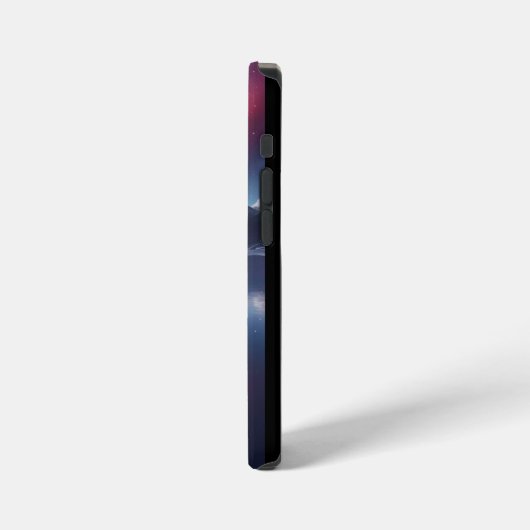 Cosmic Rose: Galaxy Reflection on Serene Lake iPhoneケース (左側面)