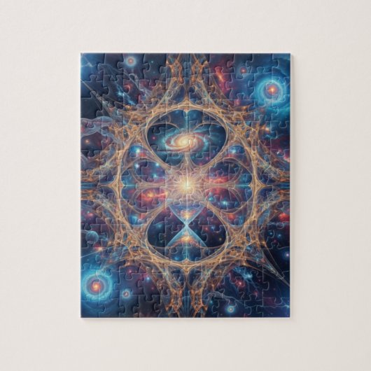 Cosmic Sacred Geometry Galaxy Mandala Art ジグソーパズル (縦)