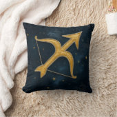 Cosmic Sagittarius Zodiac Shimmering Gold Archer クッション (ブランケット)