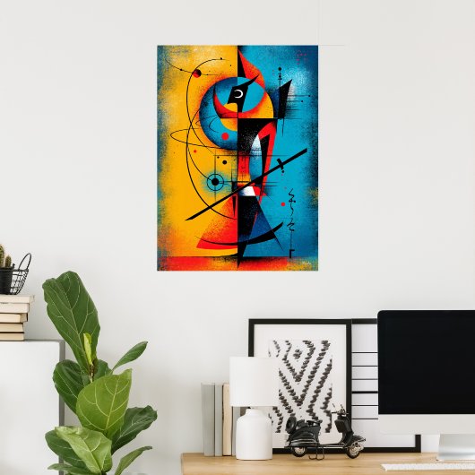 Cosmic Samurai – Modern Abstract Geometric Wall ポスター (ホームオフィス)