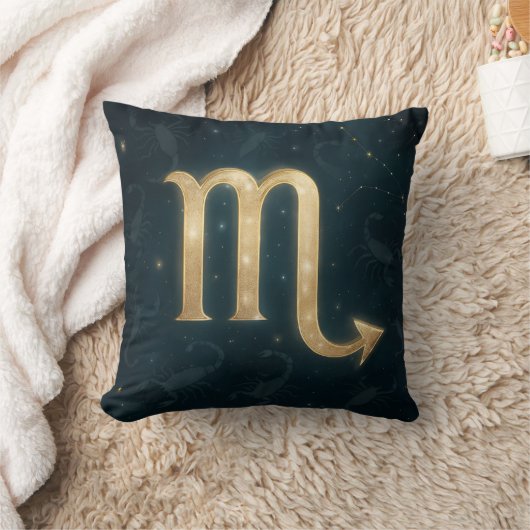 Cosmic Scorpio Zodiac with Celestial Silhouettes クッション (ブランケット)