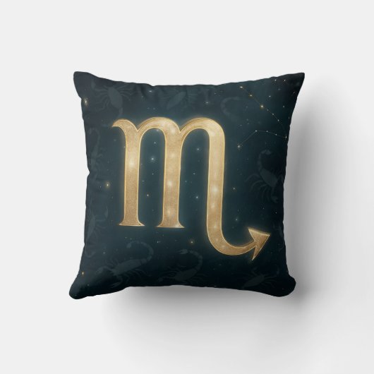 Cosmic Scorpio Zodiac with Celestial Silhouettes クッション (裏面)