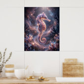 Cosmic Seahorse Nebula Reef ポスター (キッチン)