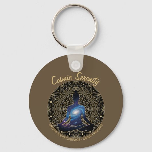 Cosmic Serenity Meditation – Galaxy Mandala  キーホルダー (正面)