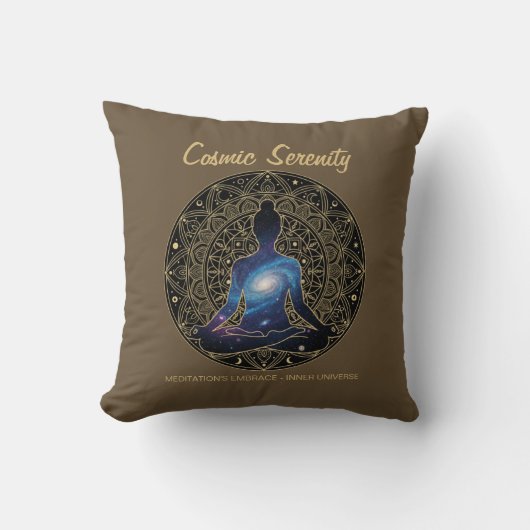 Cosmic Serenity Meditation – Galaxy Mandala  クッション (正面)