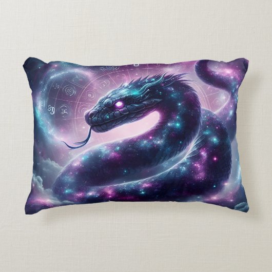 Cosmic Serpent Zodiac Galaxy Astrology アクセントクッション (正面)