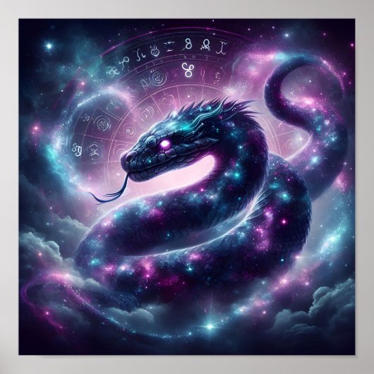 Cosmic Serpent Zodiac Galaxy Astrology ポスター (正面)