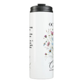 Cosmic Sip • October Birth Flower Thermal Tumbler  タンブラー