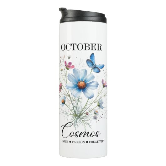 Cosmic Sip • October Birth Flower Thermal Tumbler  タンブラー (回転右)