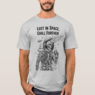 Cosmic Skeleton Astronaut Drinking Soda | Dark Spa Tシャツ