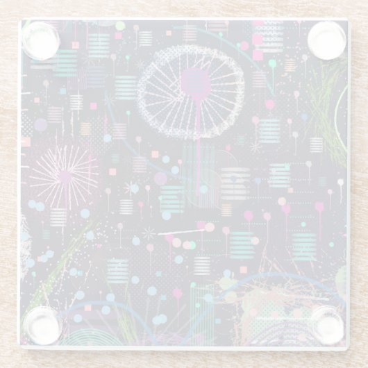 Cosmic Snow Storm: Abstract Maximalism Art ガラスコースター (裏面)