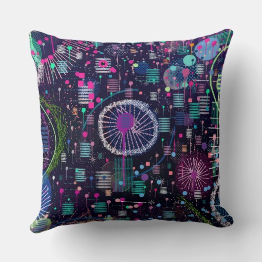 Cosmic Snow Storm: Abstract Maximalism Art クッション (裏面)