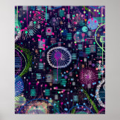 Cosmic Snow Storm: Abstract Maximalism Art ポスター (正面)