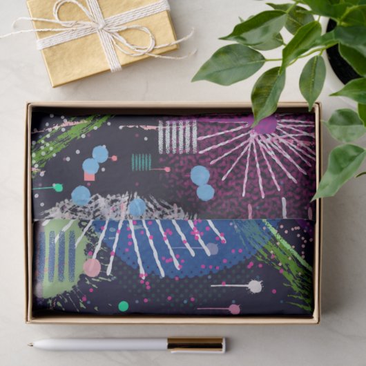 Cosmic Snow Storm: Abstract Maximalism Art 薄葉紙 (ギフト)