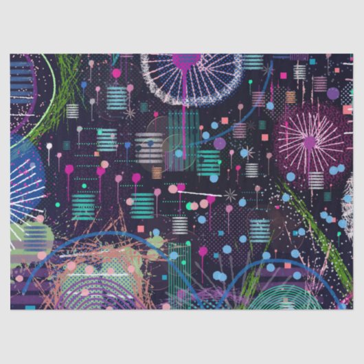 Cosmic Snow Storm: Abstract Maximalism Art 薄葉紙 (正面)