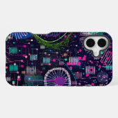 Cosmic Snow Storm: Abstract Maximalism Art iPhoneケース (裏面横)