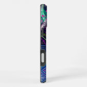 Cosmic Snow Storm: Abstract Maximalism Art iPhoneケース (右側面)