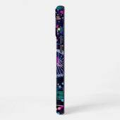 Cosmic Snow Storm: Abstract Maximalism Art iPhoneケース (左側面)