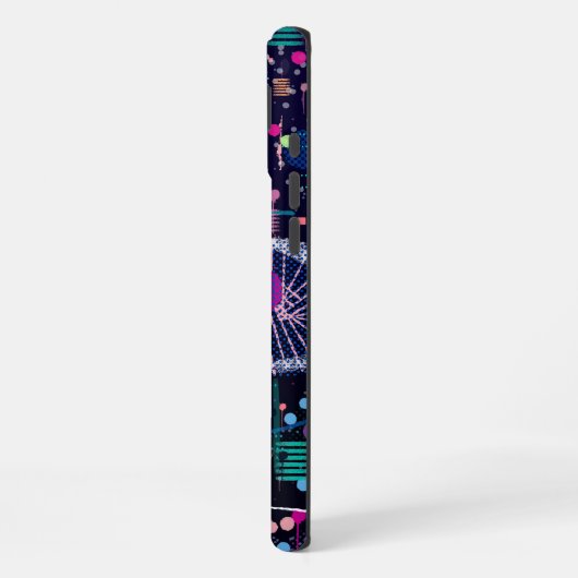 Cosmic Snow Storm: Abstract Maximalism Art iPhoneケース (左側面)