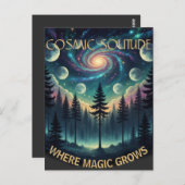 Cosmic Solitude Galaxy Forest • Moon Phases ポストカード (正面/裏面)